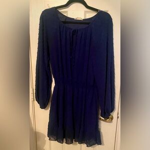 Altar’d state navy blue Swiss dot mini dress size L